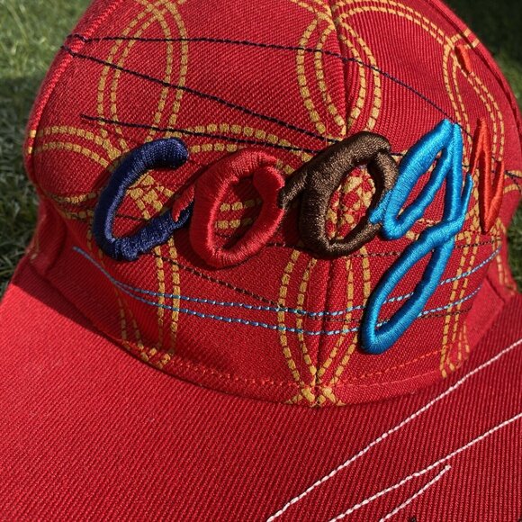 COOGI Mens Fitted Baseball Hat Cap Size 7 3/4 Red Embroidered - Picture 3 of 10